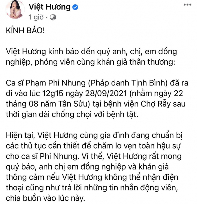 Việt Hương nén đau thương, đại diện con gái đứng ra lo trọn vẹn hậu sự cho Phi Nhung