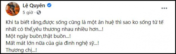 Lệ Quyên đáp trả gay gắt vì bị chỉ trích đăng ảnh kém duyên khi đồng nghiệp vừa qua đời