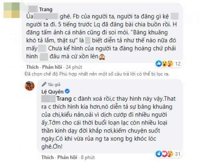 Lệ Quyên đáp trả gay gắt vì bị chỉ trích đăng ảnh kém duyên khi đồng nghiệp vừa qua đời