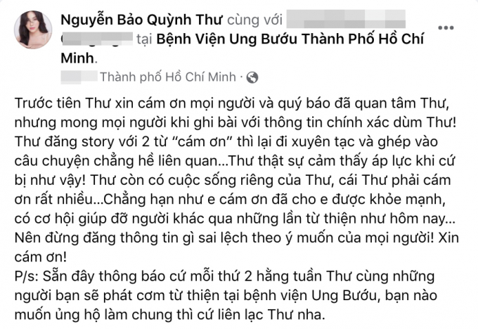 Quỳnh Thư trần tình về dòng chữ Cảm ơn anh vì tất cả ngay lúc vợ chồng Diệp Lâm Anh ly thân