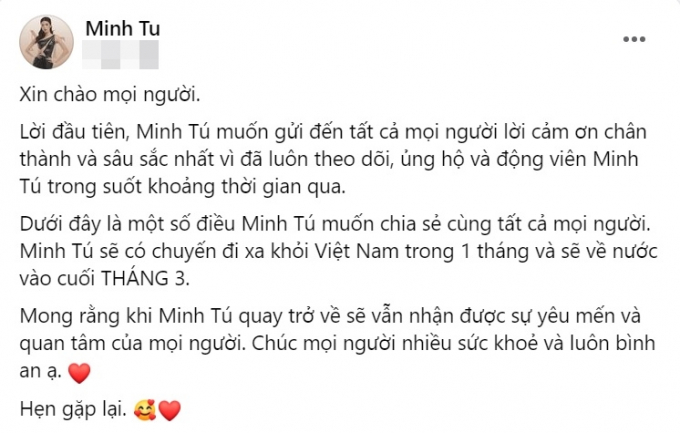 Minh Tú rút khỏi showbiz Việt 1 tháng, fans nghi vấn âm thầm tổ chức đám cưới với bạn trai ngoại quốc?