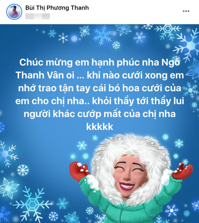 Ngô Thanh Vân sắp kết hôn: Phương Thanh xin hoa cưới lấy vía, Lý Nhã Kỳ than thở sợ ế bền vững Ngô Thanh Vân sắp kết hôn: Phương Thanh xin hoa cưới lấy vía, Lý Nhã Kỳ than thở sợ ế bền vững