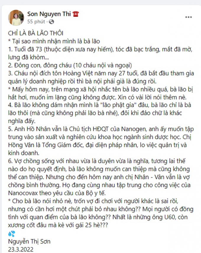 Bà chủ gia tộc Kim Sơn khẳng định con rể sai chuyện Hiền Hồ nhưng không đồng ý một việc