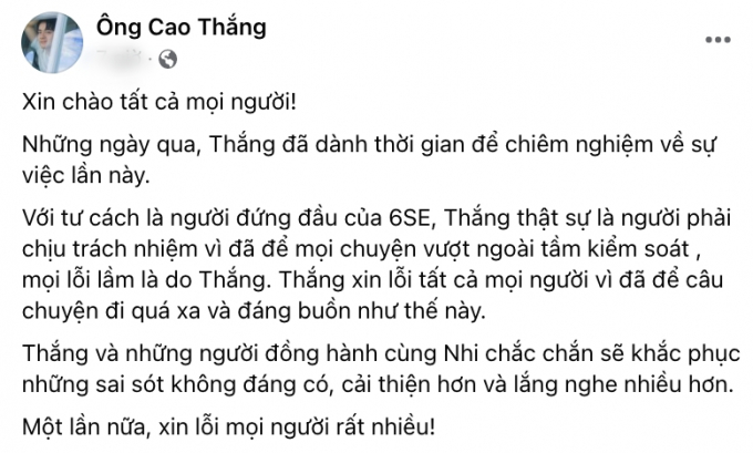 3 giờ sáng, Đông Nhi xin lỗi vì tổn thương fans, Ông Cao Thắng nhận trách nhiệm khi vợ bị tẩy chay