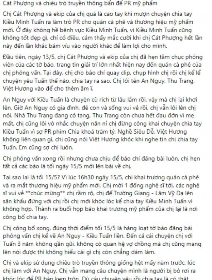 Chia tay Kiều Minh Tuấn, Cát Phượng lại thuận nước đẩy thuyền, kịch bản y hệt với An Nguy để làm điều này?