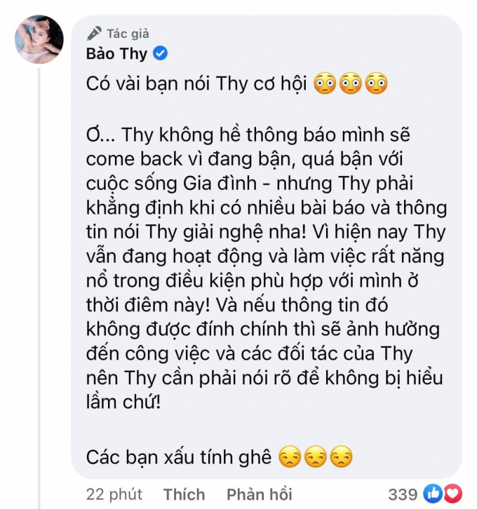 Bị chỉ trích vì đòi comeback khi Đông Nhi gặp scandal, Bảo Thy đáp trả anti-fan đúng chuẩn công chúa