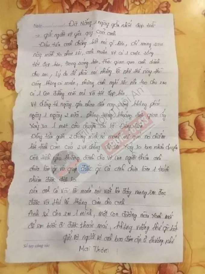 Đau lòng trước bức thư của người bố ôm con tự tử, chọn kết thúc vì vợ lạnh nhạt, bạn bè xa lánh