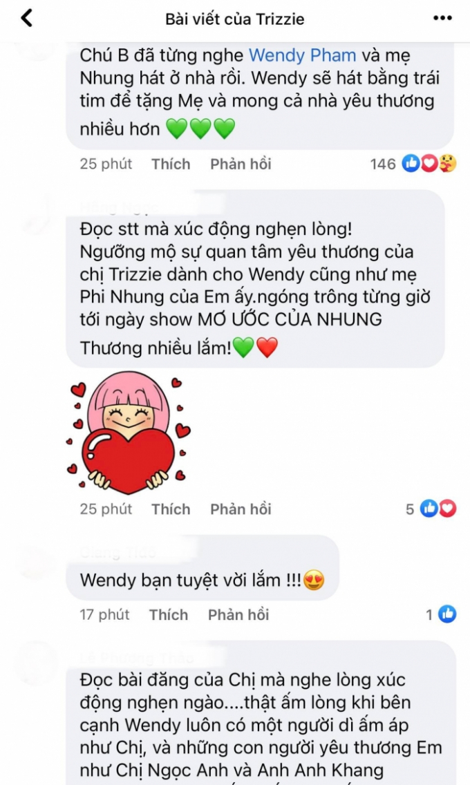 Trizzie Phương Trinh ‘quặn đau’ khi lần đầu nghe Wendy hát trong phòng thu để tặng Phi Nhung