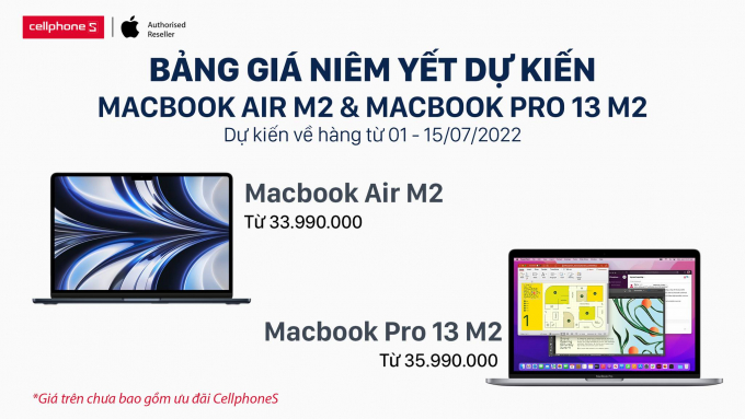 Apple trình làng bộ đôi Macbook Air và Pro sử dụng chip M2, giá chỉ từ 33 triệu đồng