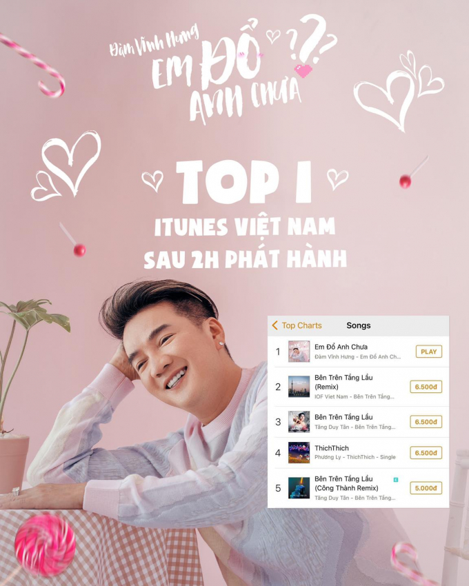 Phát hành nhạc mới lại còn tặng kèm card bo góc, Đàm Vĩnh Hưng leo Top 1 iTunes chỉ sau 2 tiếng