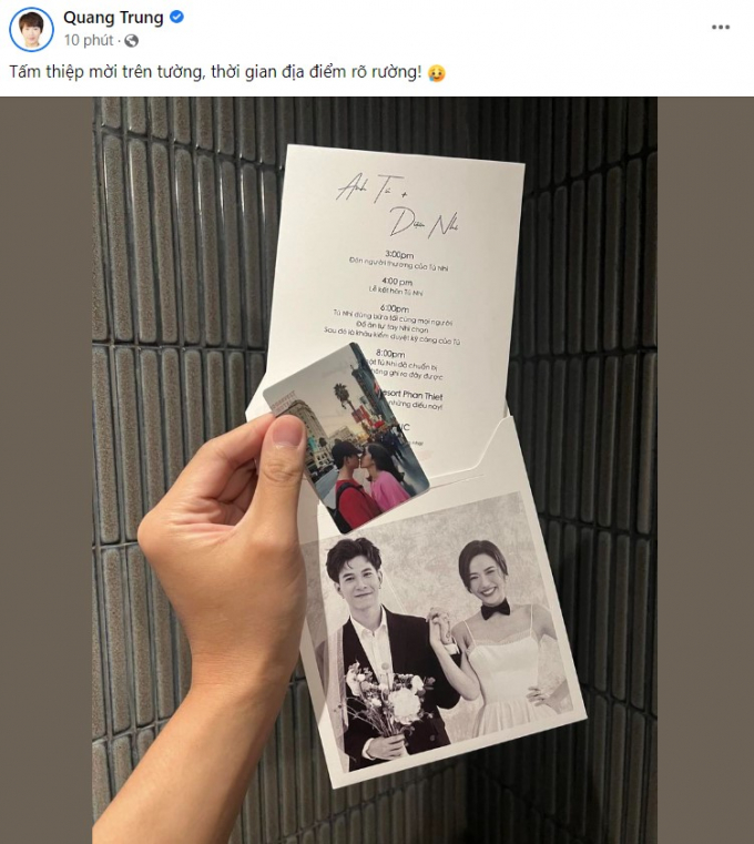 Ảnh cưới Diệu Nhi và Anh Tú được hé lộ, netizen trầm trồ: Rõ ràng là thiệp mời nhưng lại rất album