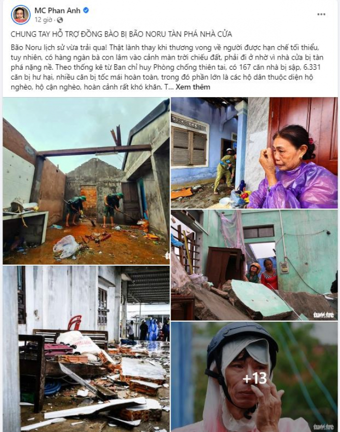 MC Phan Anh kêu gọi ủng hộ miền Trung sau bão Noru, khẳng định tính minh bạch khi bị netizen nghi ngờ