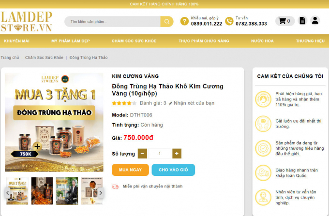 Đông trùng hạ thảo là gì? LamDepStore.vn phân phối Đông trùng có thật sự chất lượng