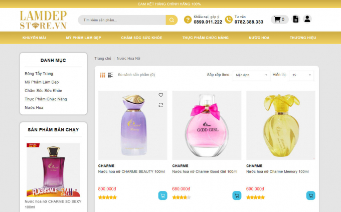 Những kênh bán hàng trực tuyến chuyên phân phối nước hoa Charme mà bạn nên mua
