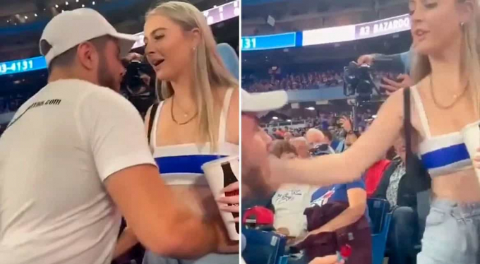 VIDEO: Nam thanh niên cầu hôn giữa trận bóng chày và cái kết khiến người xem ngã ngửa