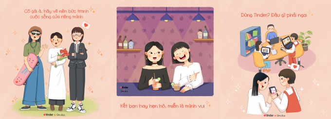 Ngày Phụ nữ Việt Nam: Tinder cùng họa sĩ trẻ tung bộ tranh ý nghĩa