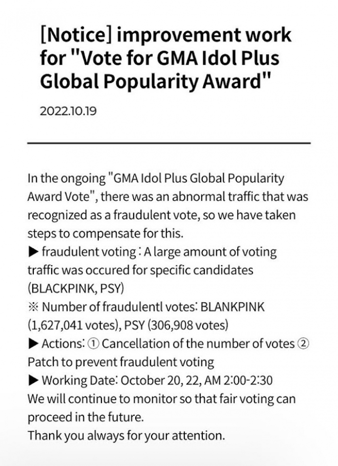 Genie Music Awards 2022 thu hồi phiếu bầu của Blackpink và PSY do nghi vấn gian lận bầu cử