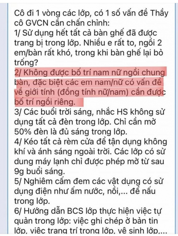 Hiệu trưởng trường THPT nói gì về tin nhắn được cho là kỳ thị giới tính?