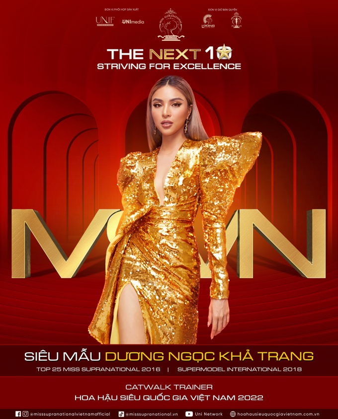 Siêu mẫu Quốc tế - Khả Trang tái xuất, trở tàn HLV catwalk tại Miss Supranational Vietnam 2022