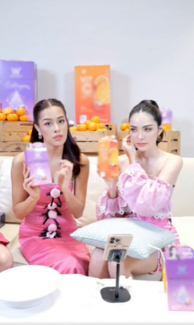 Hoa hậu, á hậu Hòa bình Quốc tế 2022 bị chê vì bán khô gà, túi xách online