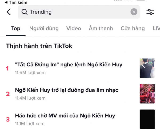 MV ‘Tất cả đứng im’ thâu tóm toàn bộ Top 3 Trending trên TikTok
