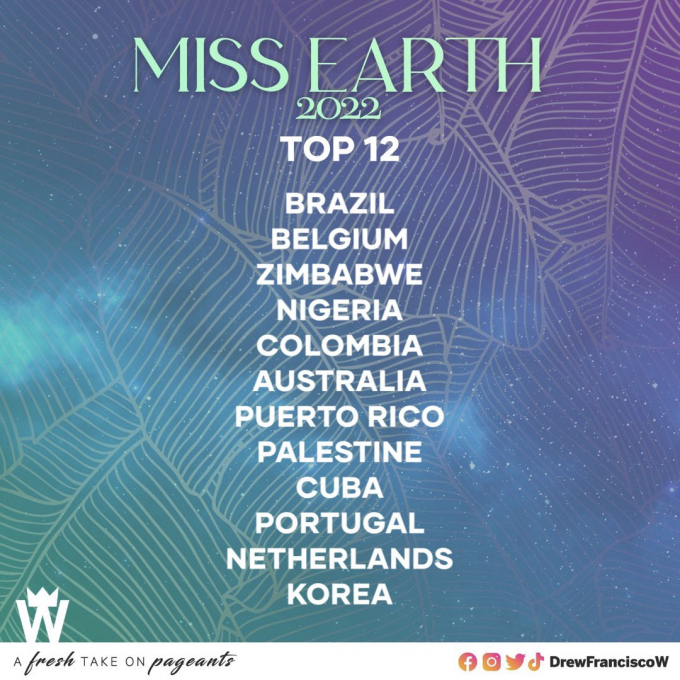 Đại diện Hàn Quốc là cái tên cuối cùng được gọi vào top 12 Miss Earth 2022, Thạch Thu Thảo dừng chân