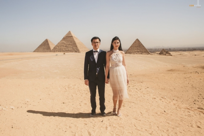 Sát ngày lên xe hoa, Ngọc Hân hé lộ ảnh cưới chụp tại Ai Cập cách đây 5 năm