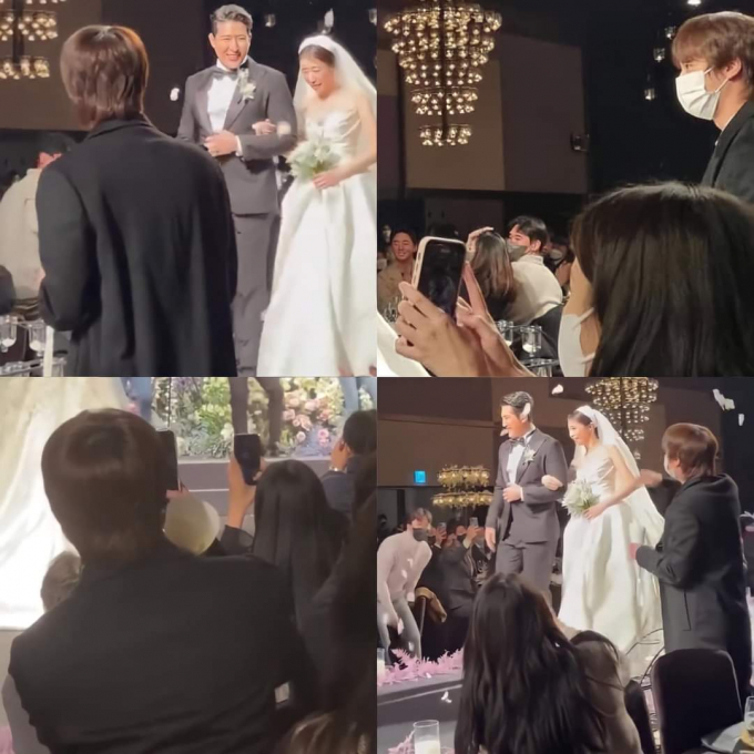 Tình bạn bất ngờ: Jin (BTS) nhiệt tình tung hoa trong ngày cưới Jiyeon (T-ara) khiến cô dâu bật cười hạnh phúc