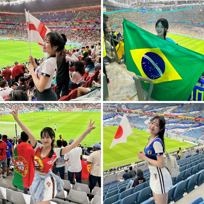 Hot girl Lê Phương Anh cổ vũ đội nào đội đó thua, được xem nặng vía nhất mùa World Cup là ai?