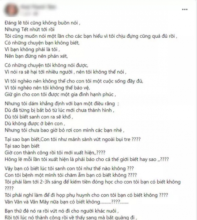 Mẹ ruột Thùy Tiên khẳng định chưa bao giờ bỏ rơi con, từng làm việc đến 3h sáng kiếm tiền đóng học phí