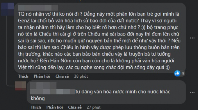 Fans sắc đẹp tranh cãi khi chữ Hán xuất hiện trên trang phục dân tộc Chiếu Cà Mau của Ngọc Châu