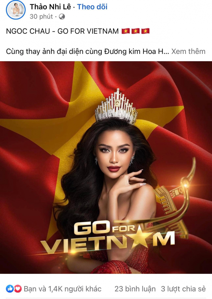 Dàn sao phủ đỏ Facebook ủng hộ Ngọc Châu: Khánh Vân và hội chị em đồng lòng giục nàng hậu mang vương miện về
