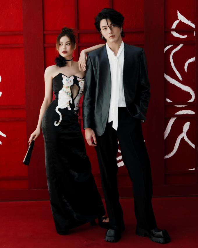 Ngộp visual với bộ ảnh Tết đỏ rực của Trương Quỳnh Anh và nam chính trong phim mới