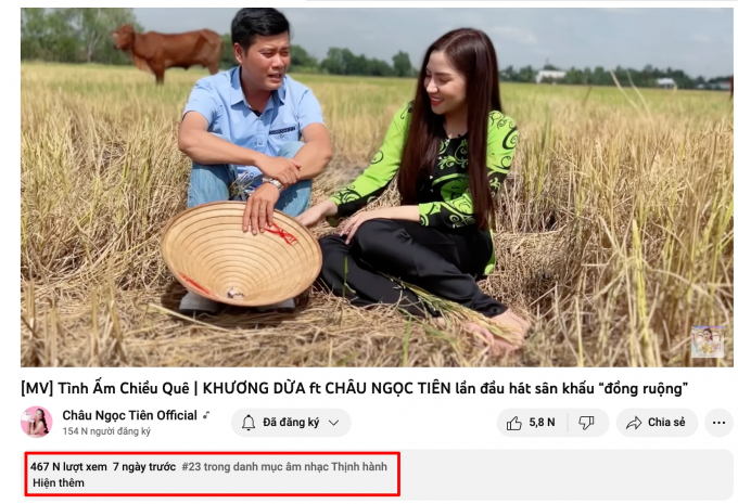 Châu Ngọc Tiên hóa thôn nữ song ca cùng Khương Dừa, MV đầu xuân chiếm sóng Top Trending Youtube
