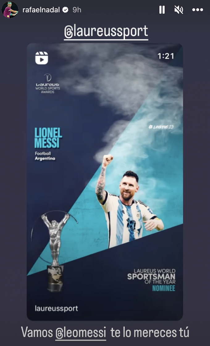 Messi được đối thủ ủng hộ nhận giải ‘Oscar thể thao’ 2023
