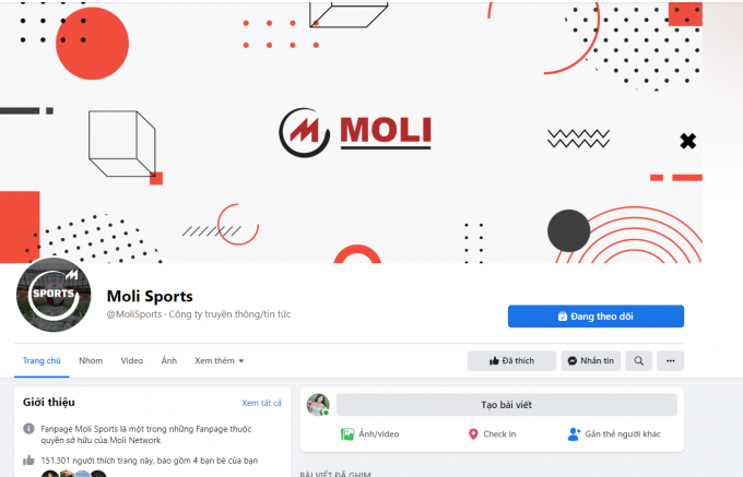 Fanpage “Moli Sports” - Nơi kết nối những fan yêu thể thao chân chính