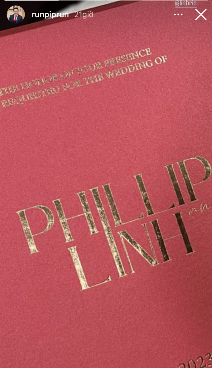 Phillip Nguyễn - Linh Rin hé lộ thiệp cưới, sang trọng chuẩn đám cưới hào môn