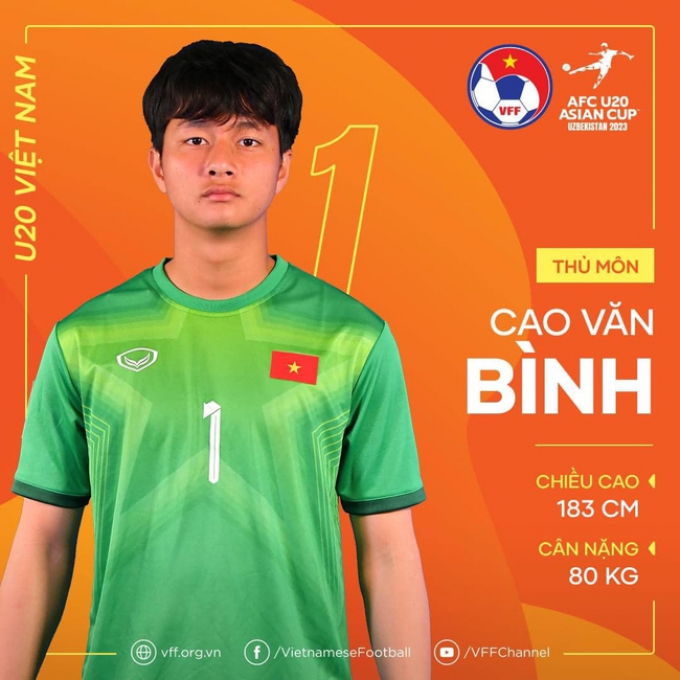 Thủ môn Cao Văn Bình - U20 Việt Nam: Gây sốt vì... quá điển trai