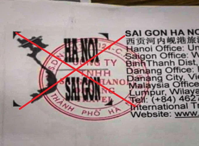 Công ty lữ hành in logo bản đồ Việt Nam thiếu Hoàng Sa, Trường Sa