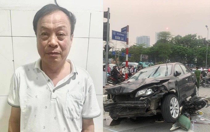 Tài xế ô tô tông 17 xe máy ở Hà Nội khai đạp nhầm chân ga