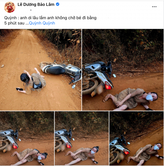 Vợ ngã xe đau đớn, Lê Dương Bảo Lâm gây tranh cãi khi chỉ lo chụp ảnh dìm