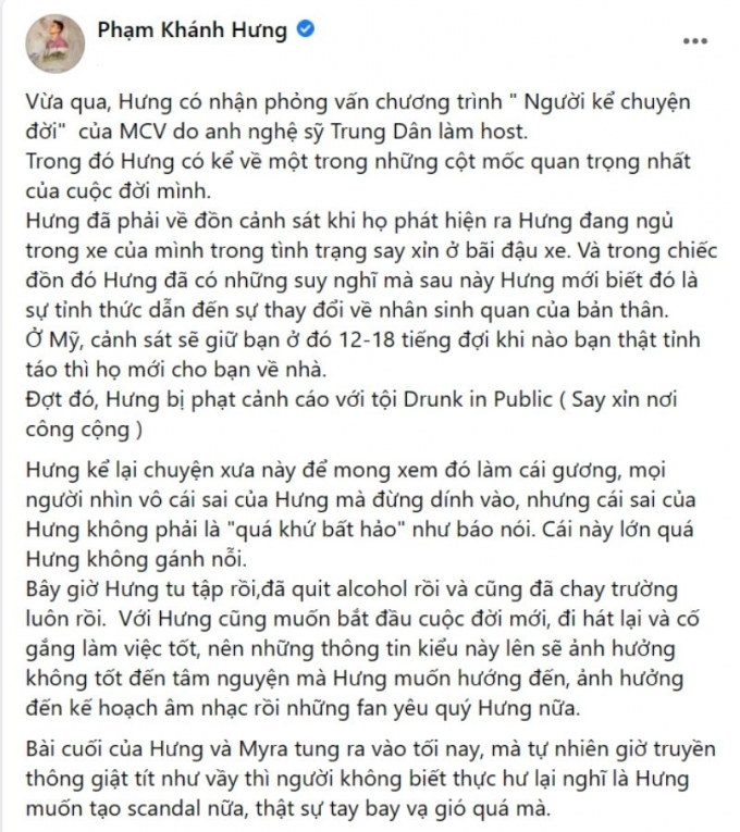 Phạm Khánh Hưng phủ nhận chuyện quá khứ bất hảo: Ai không biết lại nghĩ tôi tạo scandal
