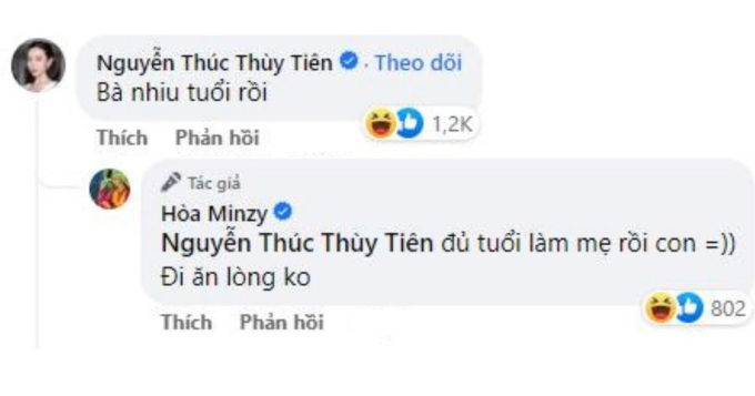 Hòa Minzy khoe ảnh hack tuổi, bình luận của con dâu tương lai Thùy Tiên khiến netizen cười nghiêng ngả