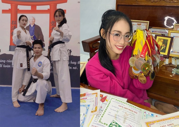 Ngỡ ngàng: Á hậu Ngọc Hằng có nhị đẳng huyền đai Karatedo