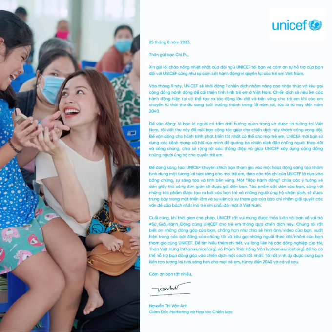 Chi Pu trở thành Sứ giả hành động cùng UNICEF Việt Nam, sẵn sàng tái ngộ cùng chị em Đạp gió