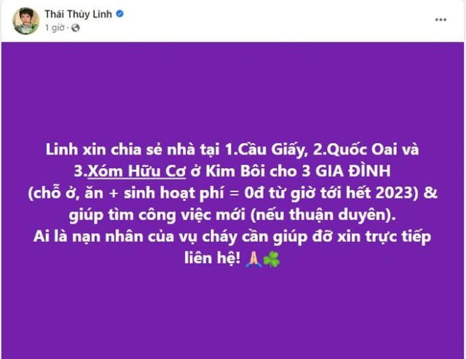 Hàng loạt nghệ sĩ Việt góp tiền, hỗ trợ các nạn nhân trong vụ cháy chung cư mini tại Hà Nội