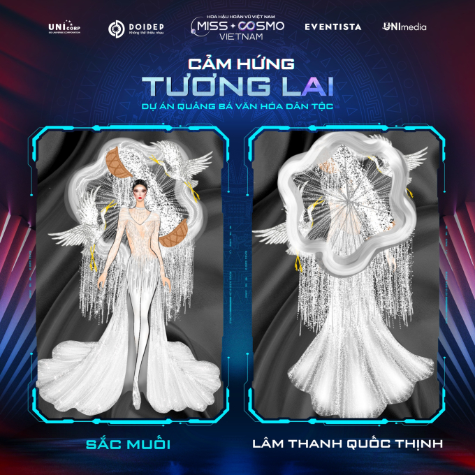 Thiết kế National Costume pha trộn hiện đại và dân gian ở Miss Cosmo Vietnam 2023: Công phu, đầy tính sáng tạo