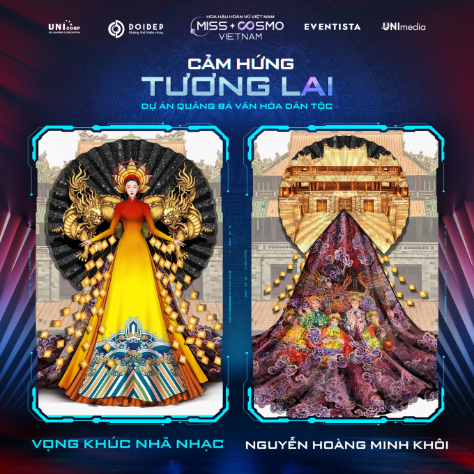 Thiết kế National Costume pha trộn hiện đại và dân gian ở Miss Cosmo Vietnam 2023: Công phu, đầy tính sáng tạo