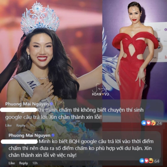Siêu mẫu Phương Mai xin lỗi khán giả vì không biết Bùi Quỳnh Hoa tra Google câu trả lời ứng xử Miss Universe Vietnam