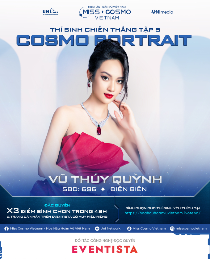 Tập 5 Miss Cosmo Vietnam: Vũ Thúy Quỳnh chiến thắng vì gặp đúng sở trường, 5 thí sinh phải ra về cùng lúc